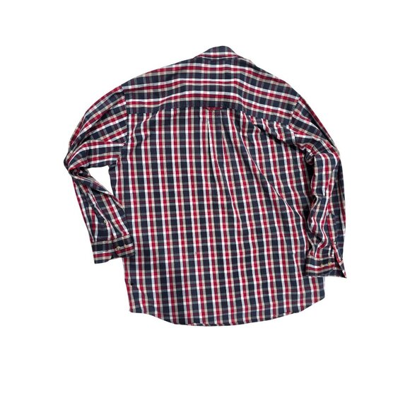 Duck Head Mens Wrinkle Resistant Long Sleeve Button-Down Shirt Red/Blue Plaid - Picture 2 of 6